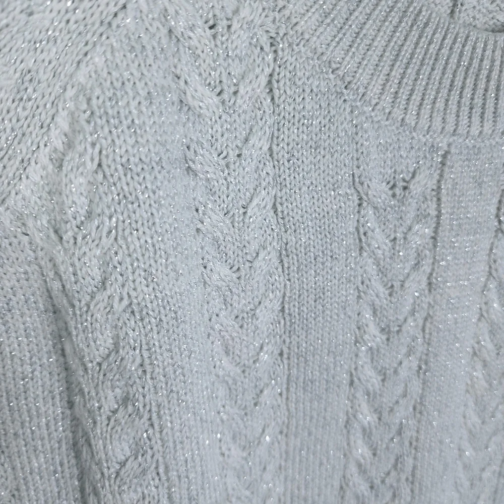 Athleta Crossroads Crew Sweater silver metallic size 1x - Picture 6 of 8